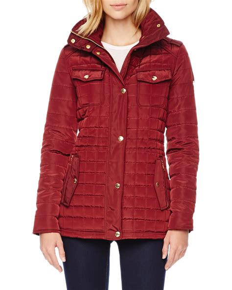 michael kors red parka|Michael Kors ladies padded coats.